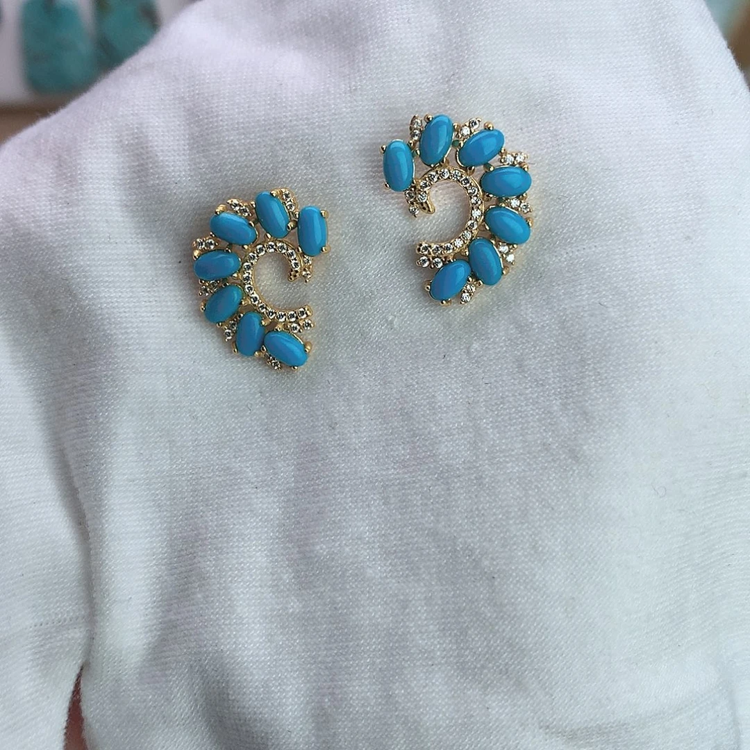 绿松石银S925镶嵌珠宝奇石