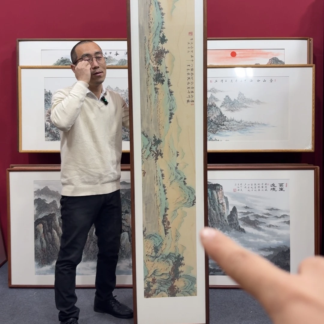 国画手绘作品带框210成40