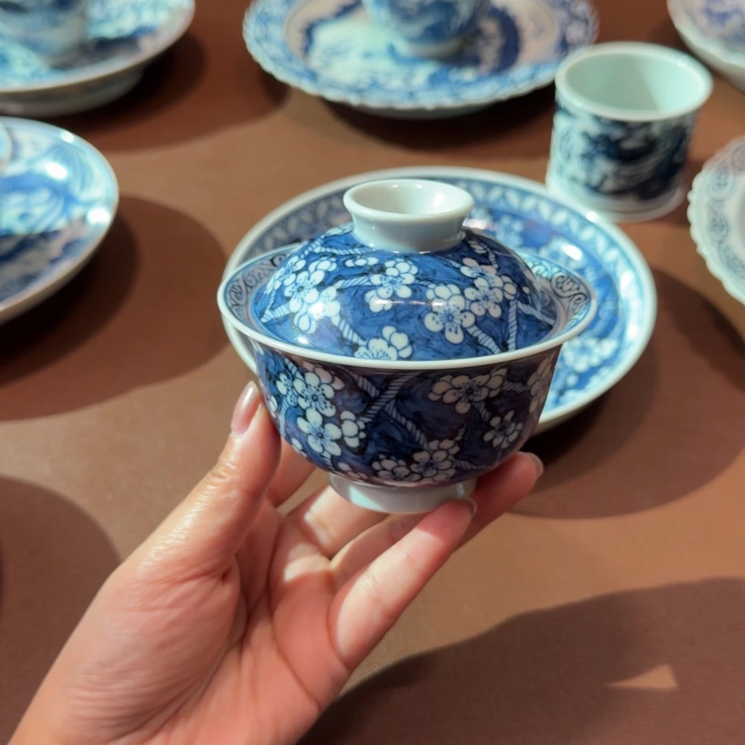 手工手绘茶具盖碗