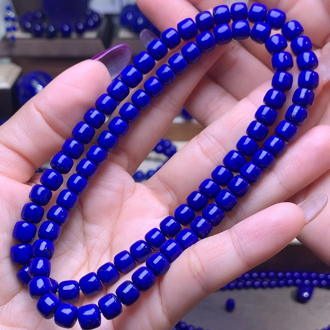 青金石未镶嵌7.3m老型多圈53.3g