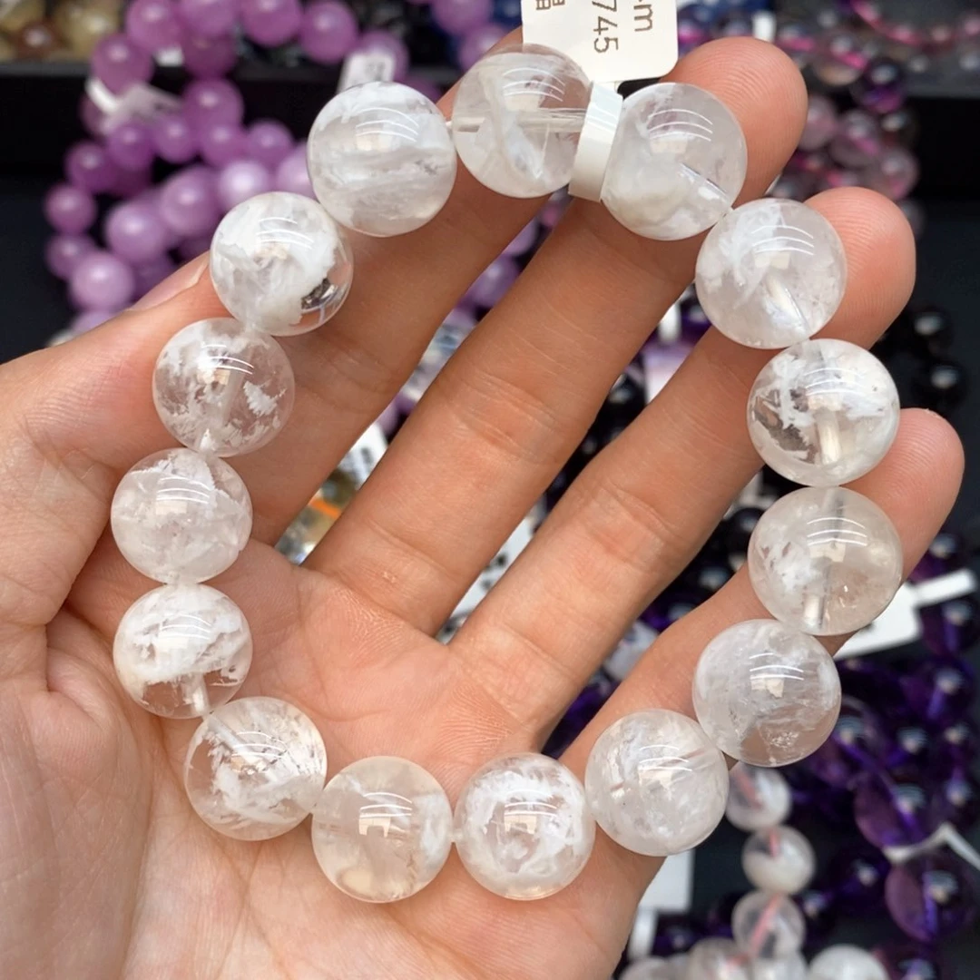 水晶手串未镶嵌2雪花幽灵14mm