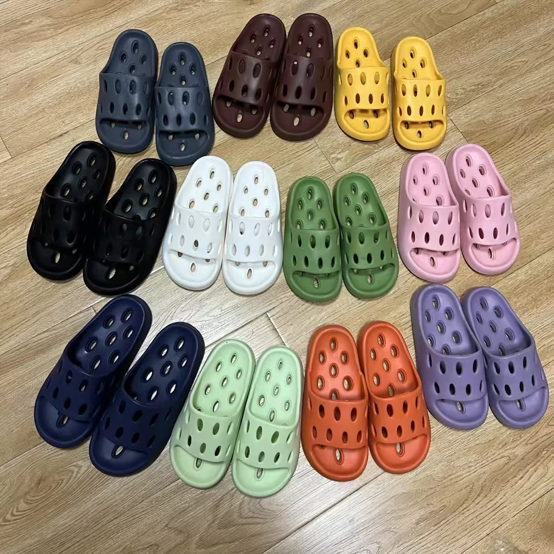 福利品注压一字鞋平跟平底透气半拖包头凉鞋凉拖鞋洞洞厚底网红