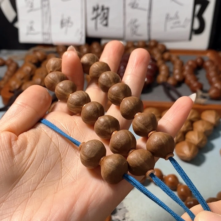 橄榄核手串2141精品蒜头南山小红铁16+2颗