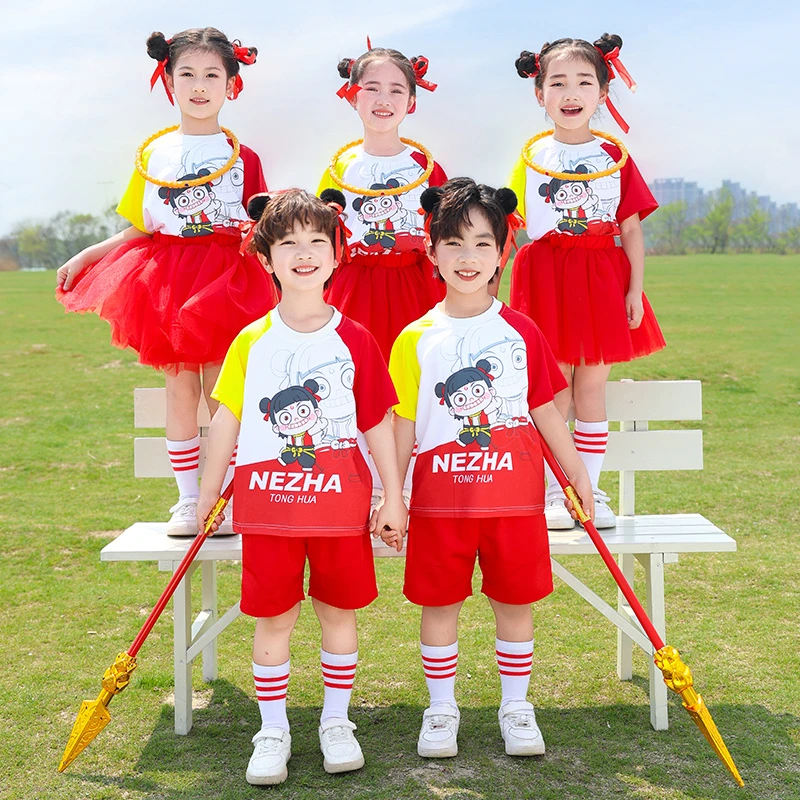cos哪吒套装小学生班服团体表演服幼儿园六一儿童表演服园服夏装