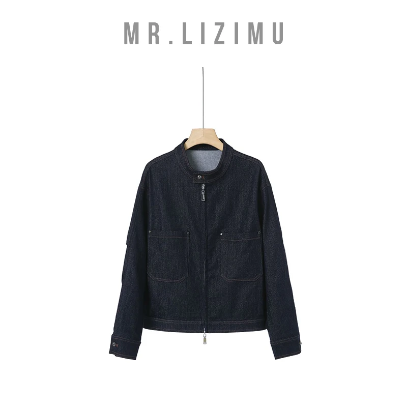李子木先生小立领牛仔拉链外套女款爆款2025新款春秋外套D5830