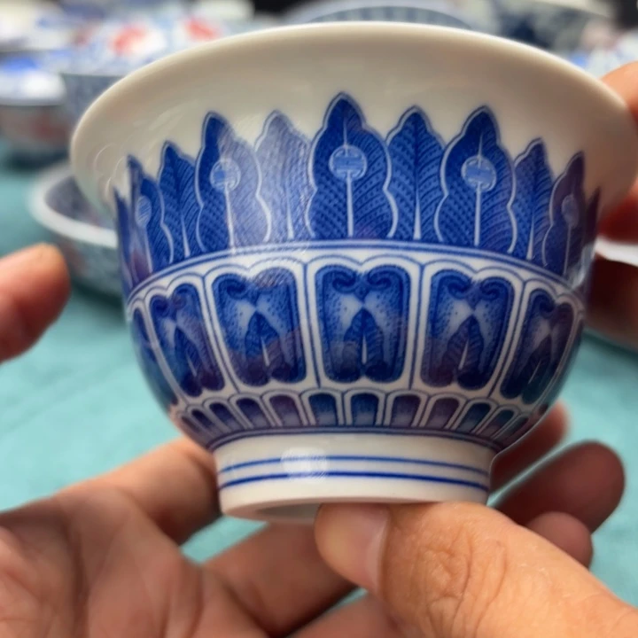 摆件压手杯芭蕉叶景德镇发货