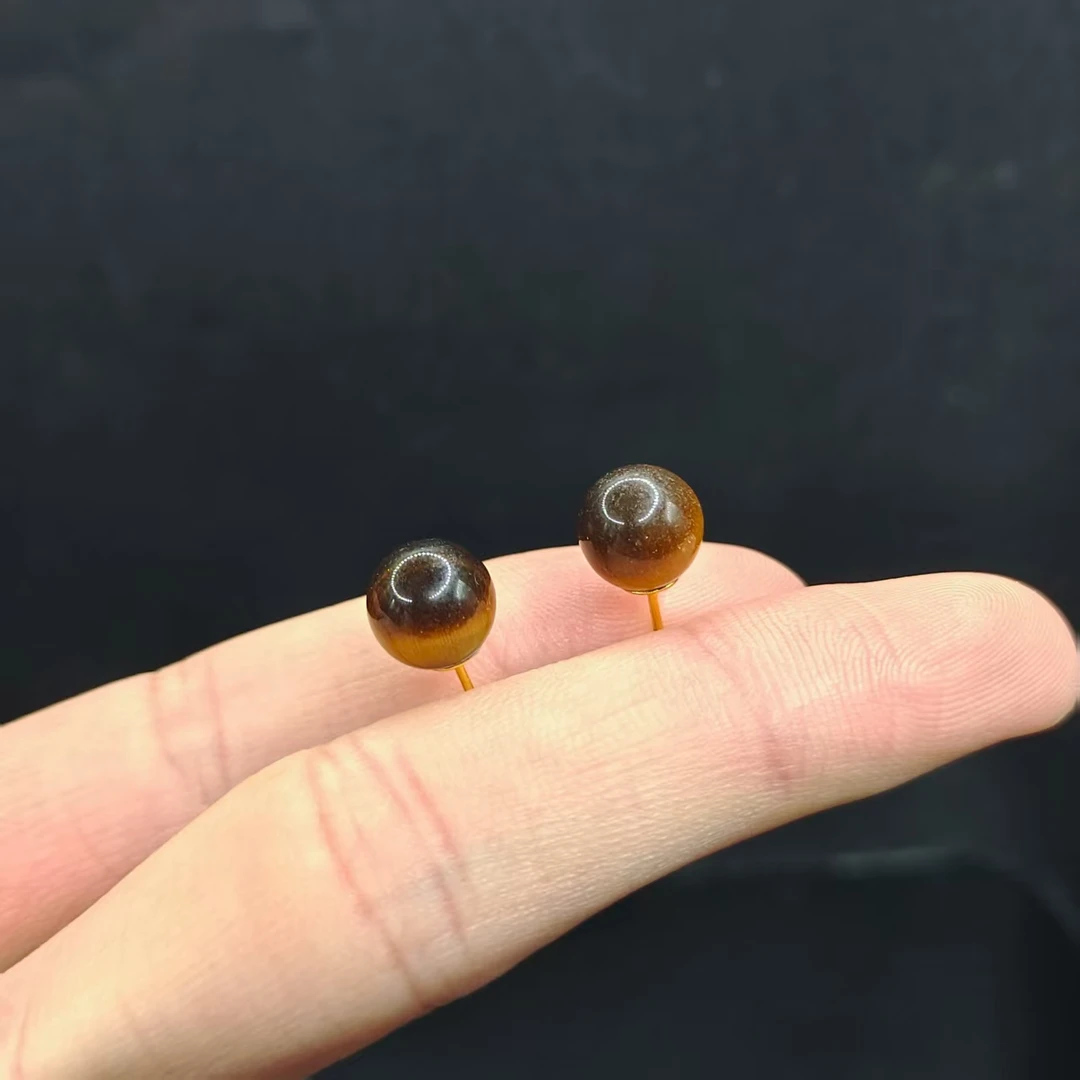 925银耳饰 【龙龙严选】s925银树化玉耳钉H8【多样性发其一】约9mm+