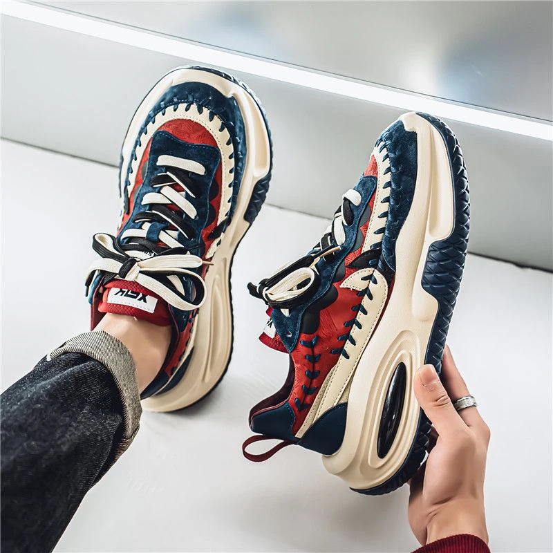 2025秋季潮流厚底耐磨男款跑步时尚透气防臭休闲老爹运功鞋鞋子
