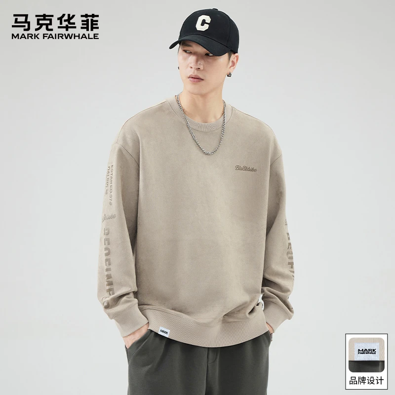 马克华菲潮牌长袖卫衣男士2025秋季新款宽松百搭圆领休闲上衣外套