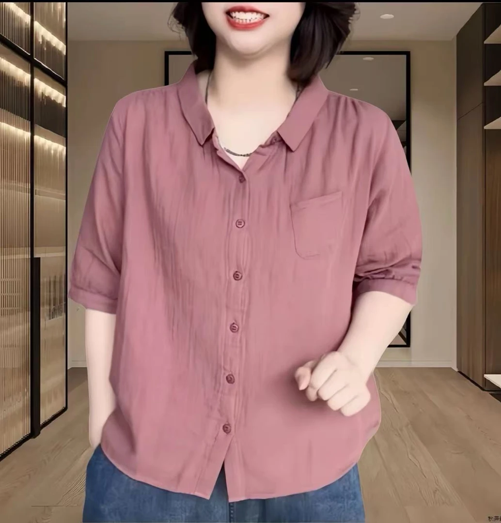 扎染短袖翻领纽扣衬衫大码显瘦休闲小众百搭老钱风松弛感女装贵气