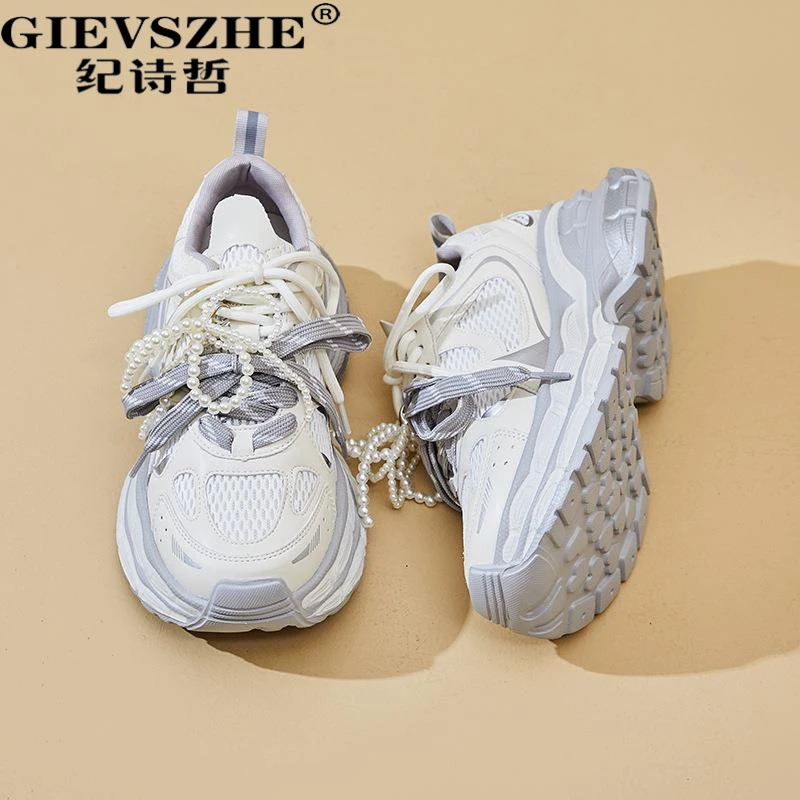 纪诗哲厚底百搭老爹鞋女2025秋季新款韩版时尚休秋季透气厚底老爹