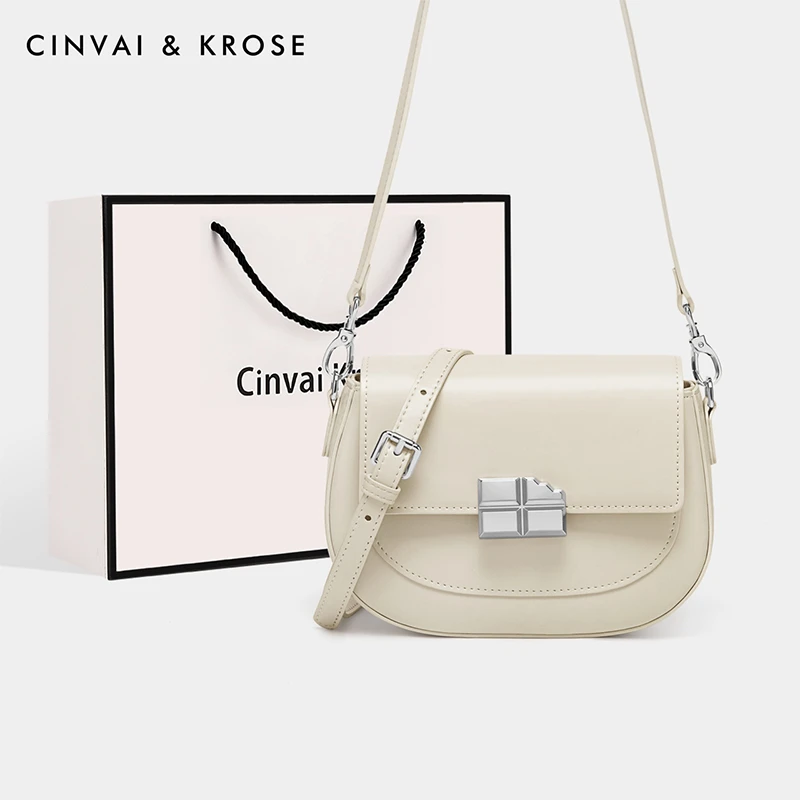 牛皮时尚百搭小众腋下包单肩小方包肩包4349