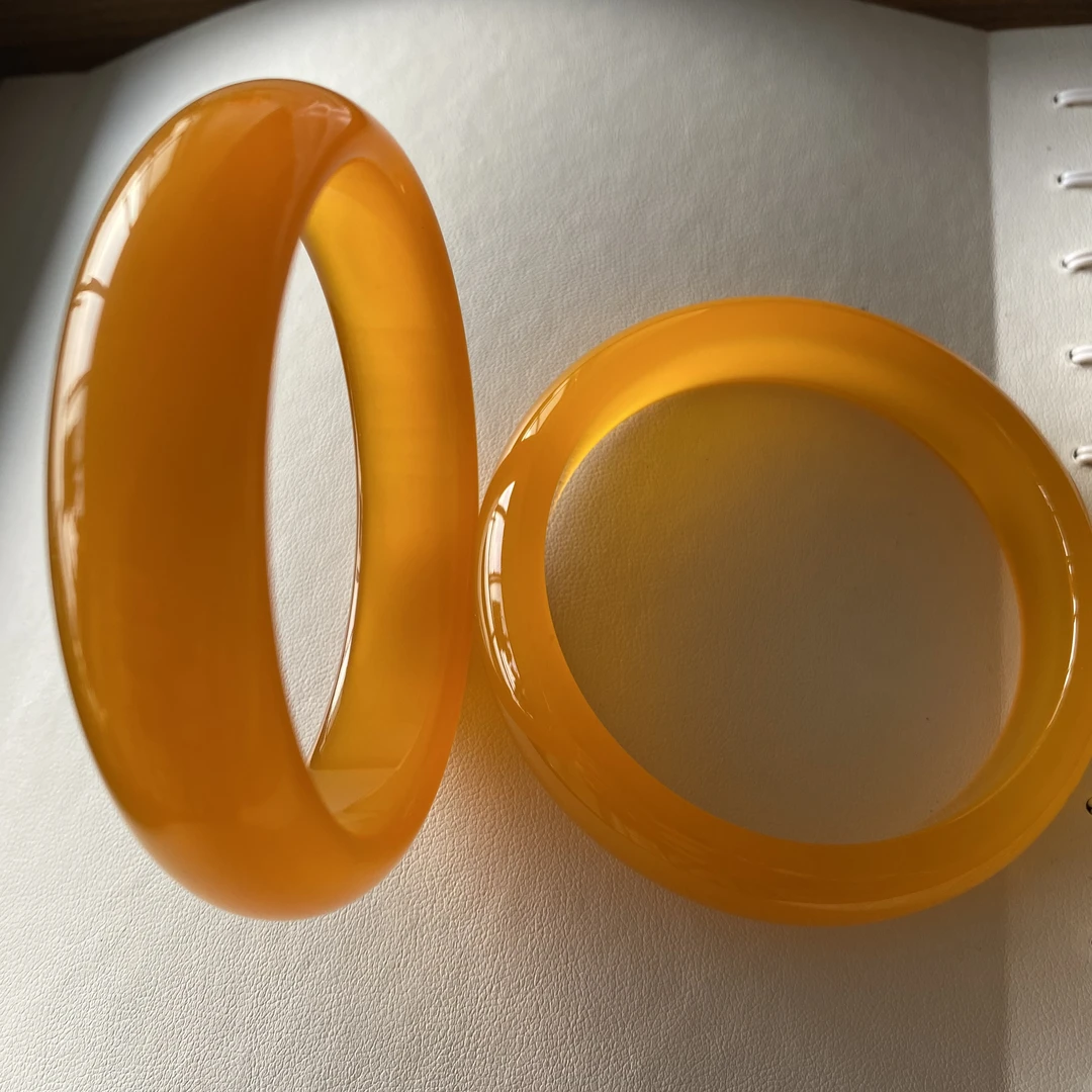 铂宁天然黄玛瑙手镯高档时尚珠宝/多样性发其一【宽145-165mm】