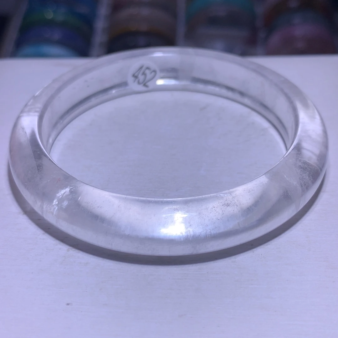 手镯水晶银S925镶嵌白水晶62圈452