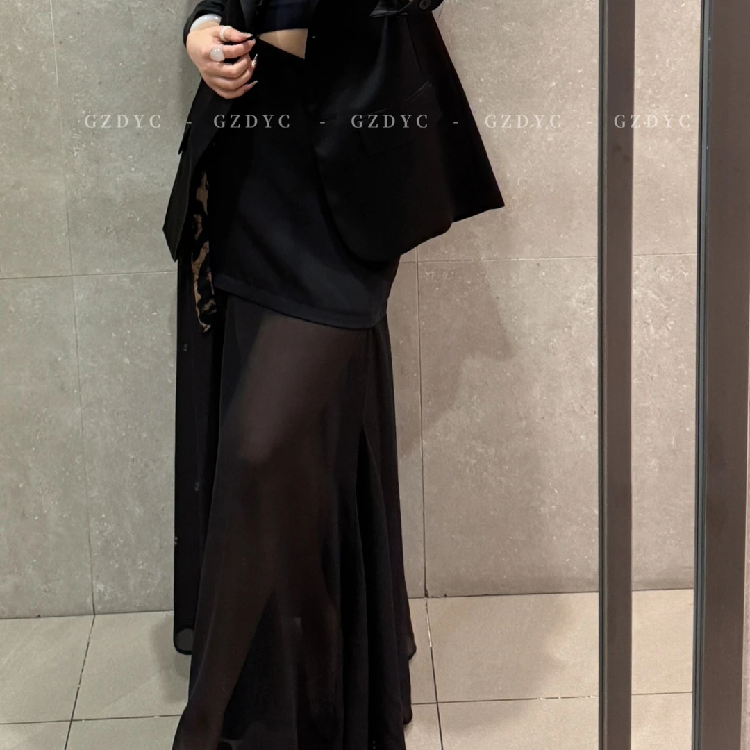 【鸽子的衣橱】邂逅 性感拼薄纱立体气质鱼尾A字显瘦百搭半身裙蕾丝