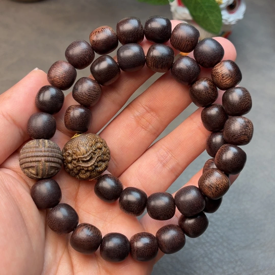 沉香碎屑沉香佛珠越南富森红土玉化瘤疤料1.0