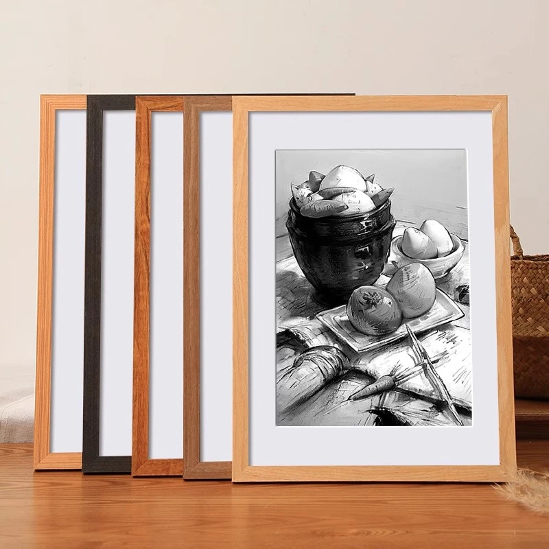 实木质相框挂墙画框外框装裱素描a34拼图海报4开8K展示镜框架定制