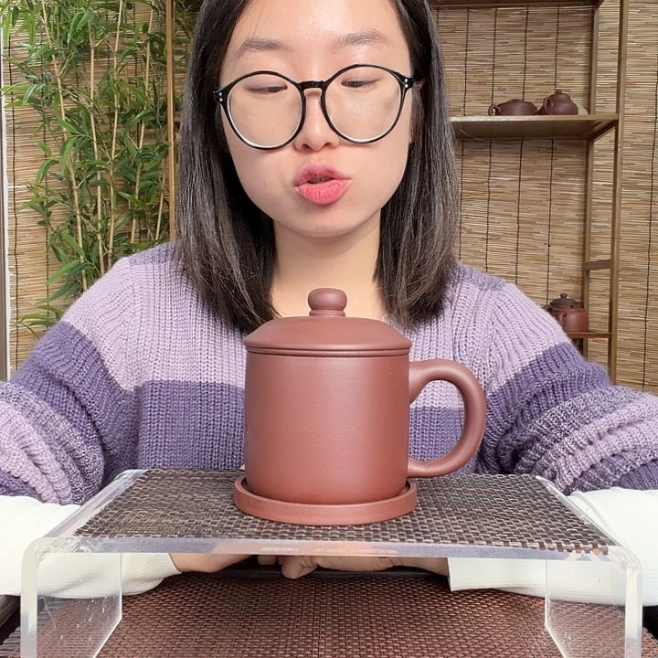 紫砂茶壶原矿紫泥小墩墩办公杯没礼盒四件套400CC左右