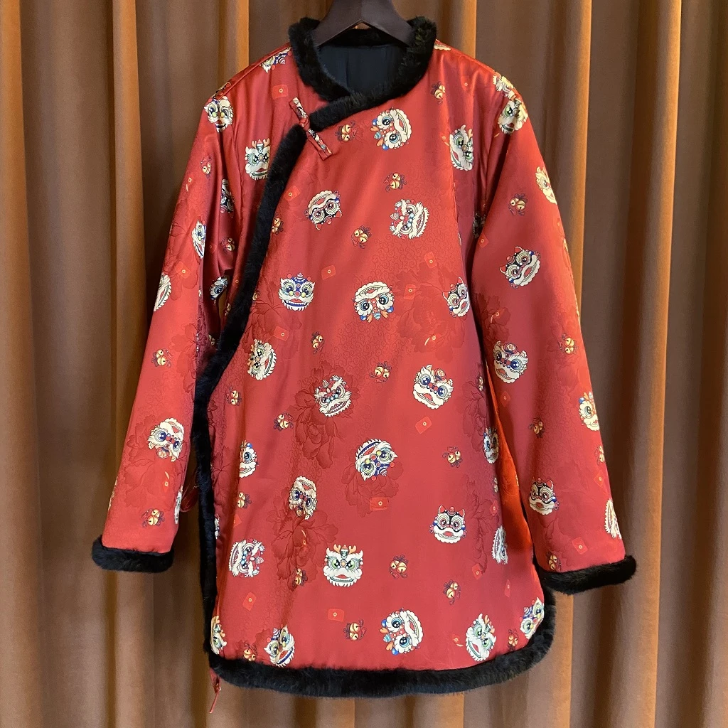 【唐狮】新中式国风棉服民族古风冬款2024新款加厚中长款外套女装