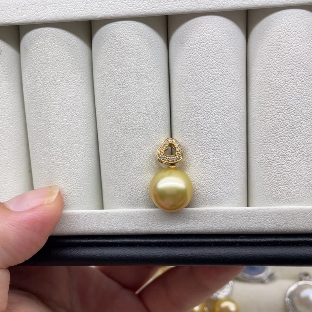 海水珍珠吊坠(不含链)9K金镶嵌