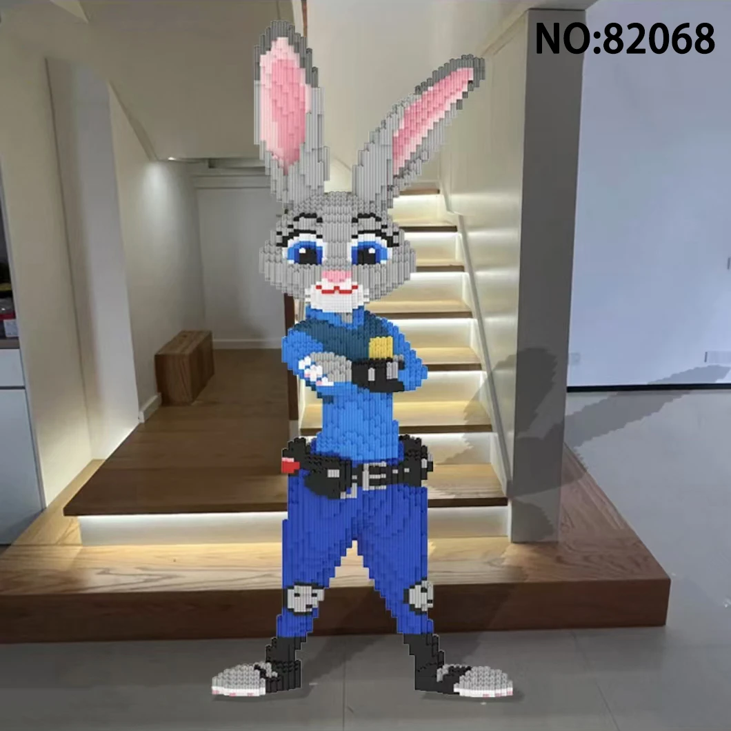 93cm特大号兔子积木益智玩具优质颗粒串联积木节日礼物【礼品袋装】