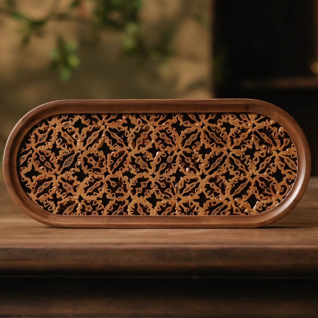 【喜器】小号圆边干泡茶盘307*128*25mm(Q9063）