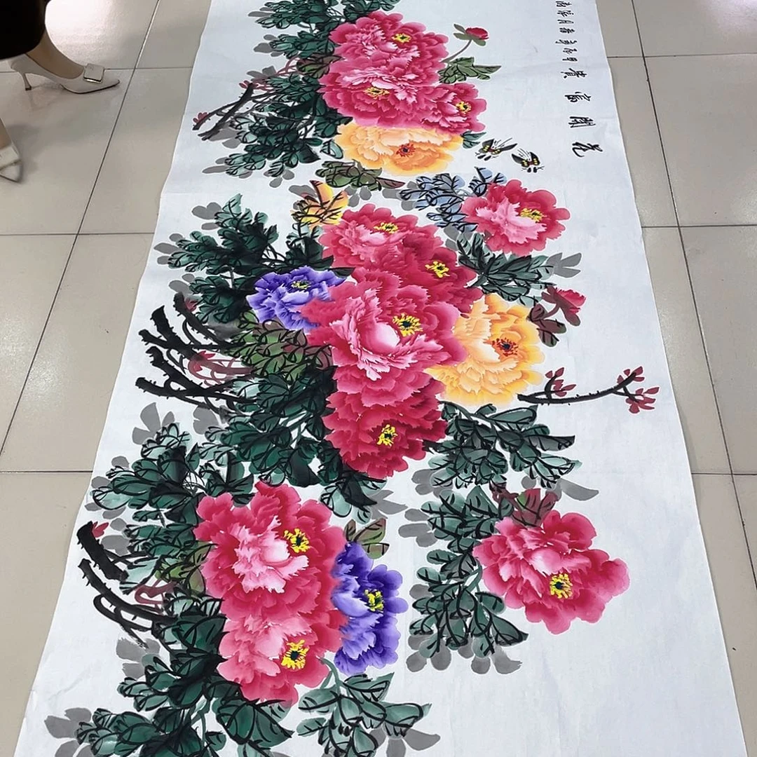 书法纯手绘山水花鸟