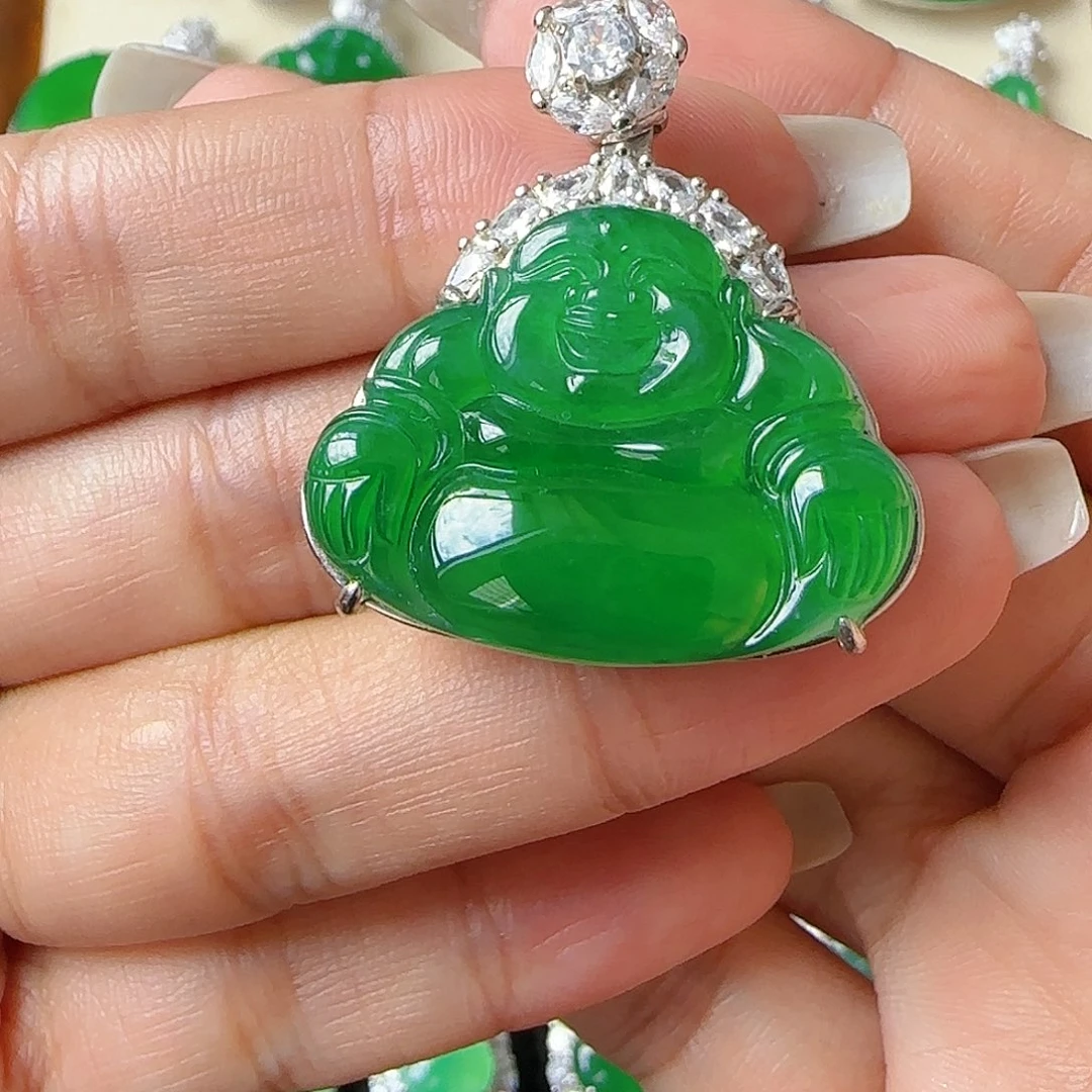 翡翠银S925镶嵌颈饰z*吊坠