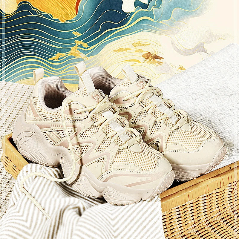 拓步森27828敦煌飘带时尚女鞋春季新款百搭老爹鞋厚底增高休闲鞋