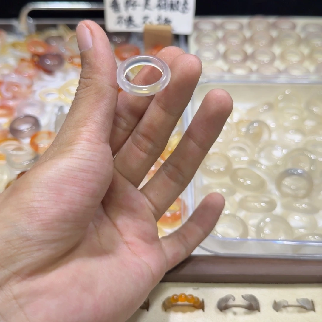 玛瑙/玉髓戒指未镶嵌15号港14