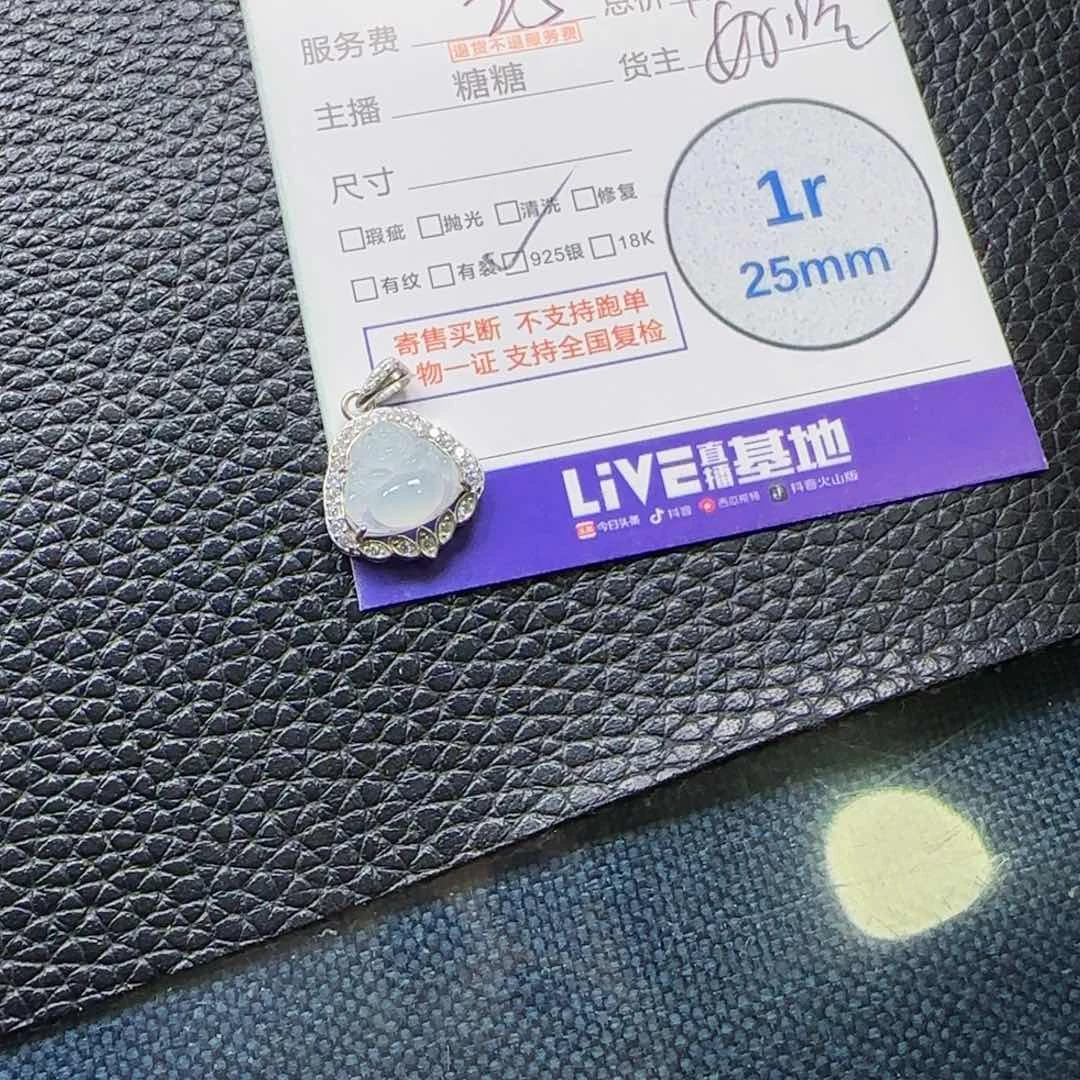 陈***猫翡翠银S925镶嵌颈饰