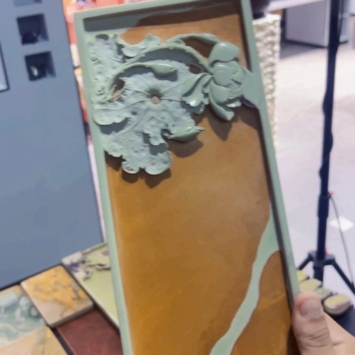 松花石干泡台精品金包玉荷花