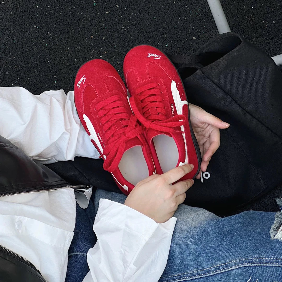 SUSU 秋季时尚德训鞋女复古百搭休闲运动潮鞋阿甘鞋 908-2右架5