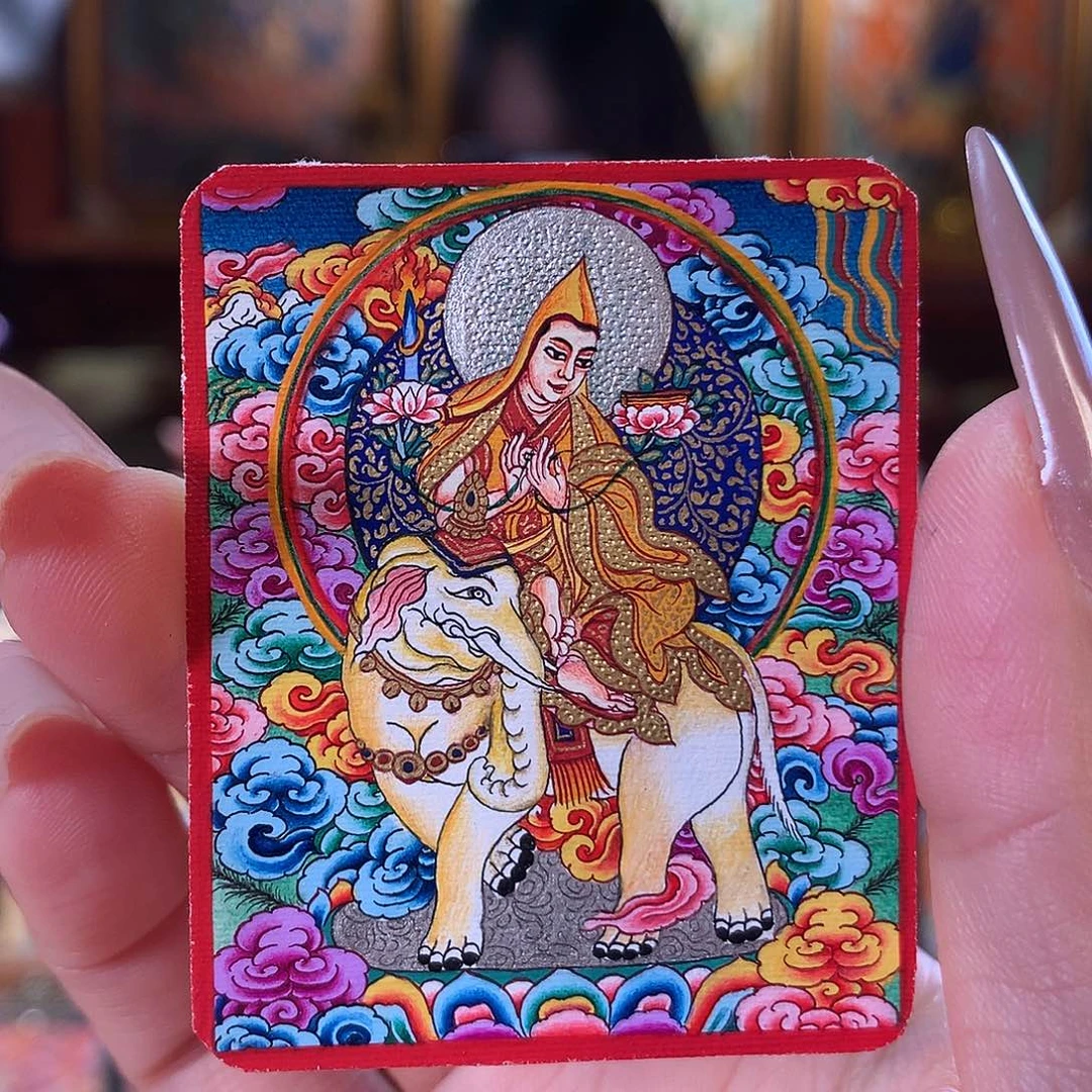 空***雨吊坠热贡纯手绘唐卡宗喀巴