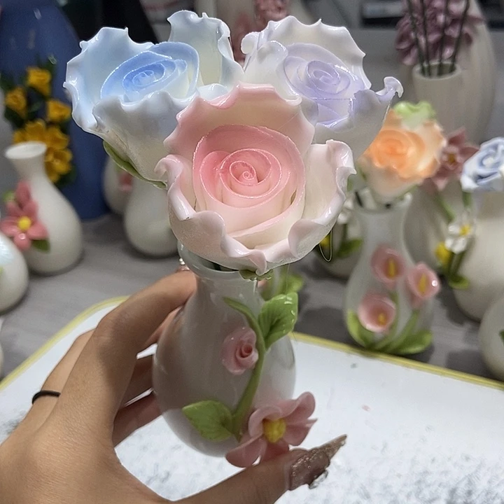 陶瓷纯手工捏花设计