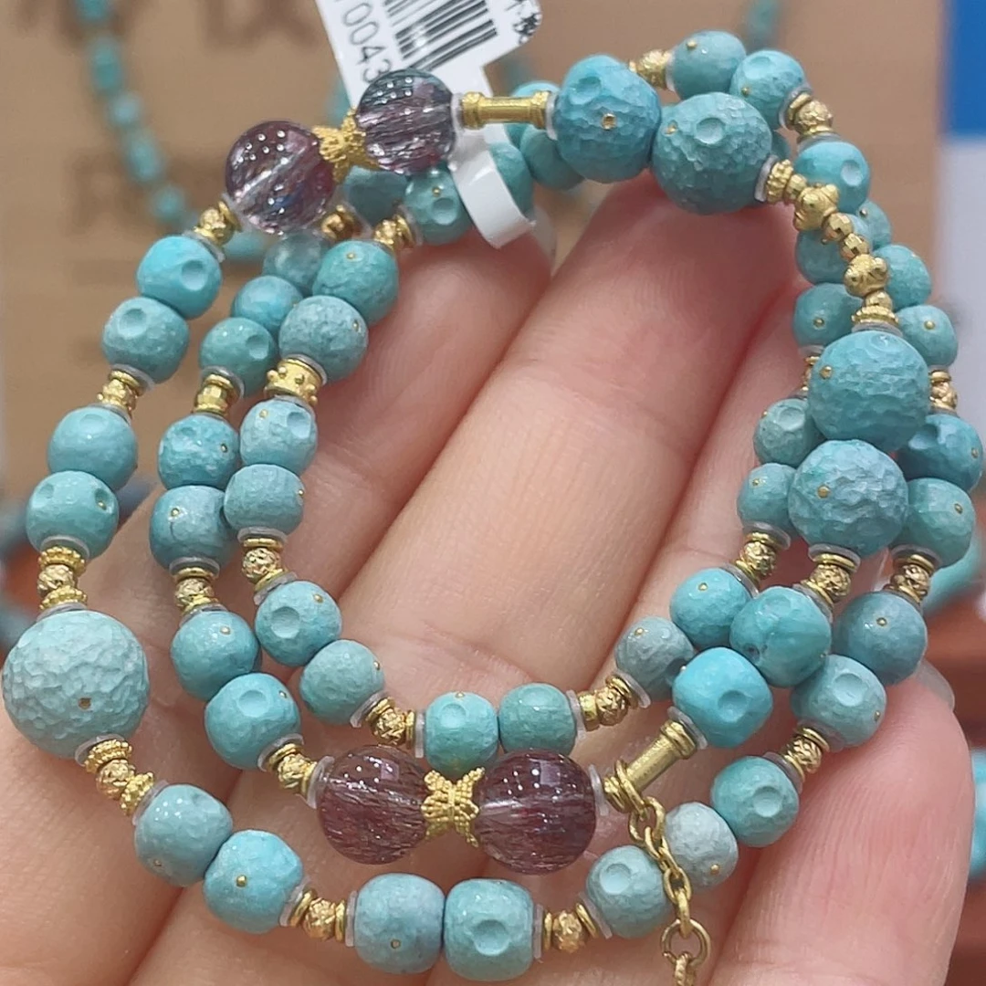 绿松石18K金镶嵌珠宝奇石