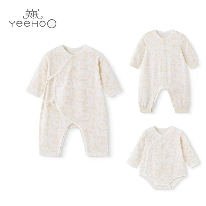 婴儿衣服新生儿长袖薄款连体衣20250-3个月新款爬服YLHAJ0R002A