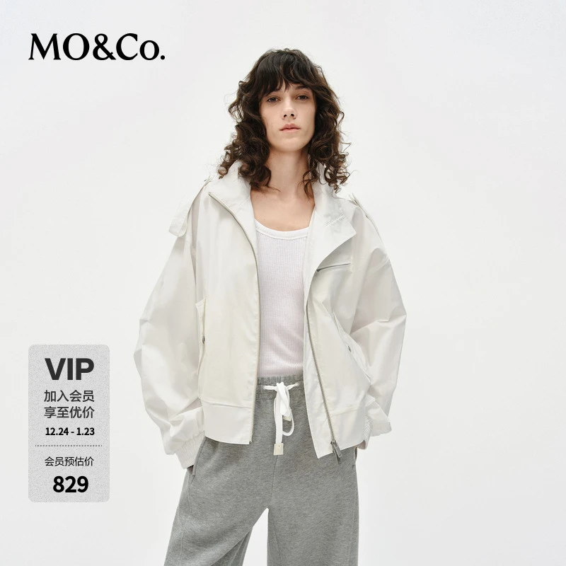 MOCO夹克2025新品短款收腰哈灵顿工装宽松休闲外套MBE1JKTT03