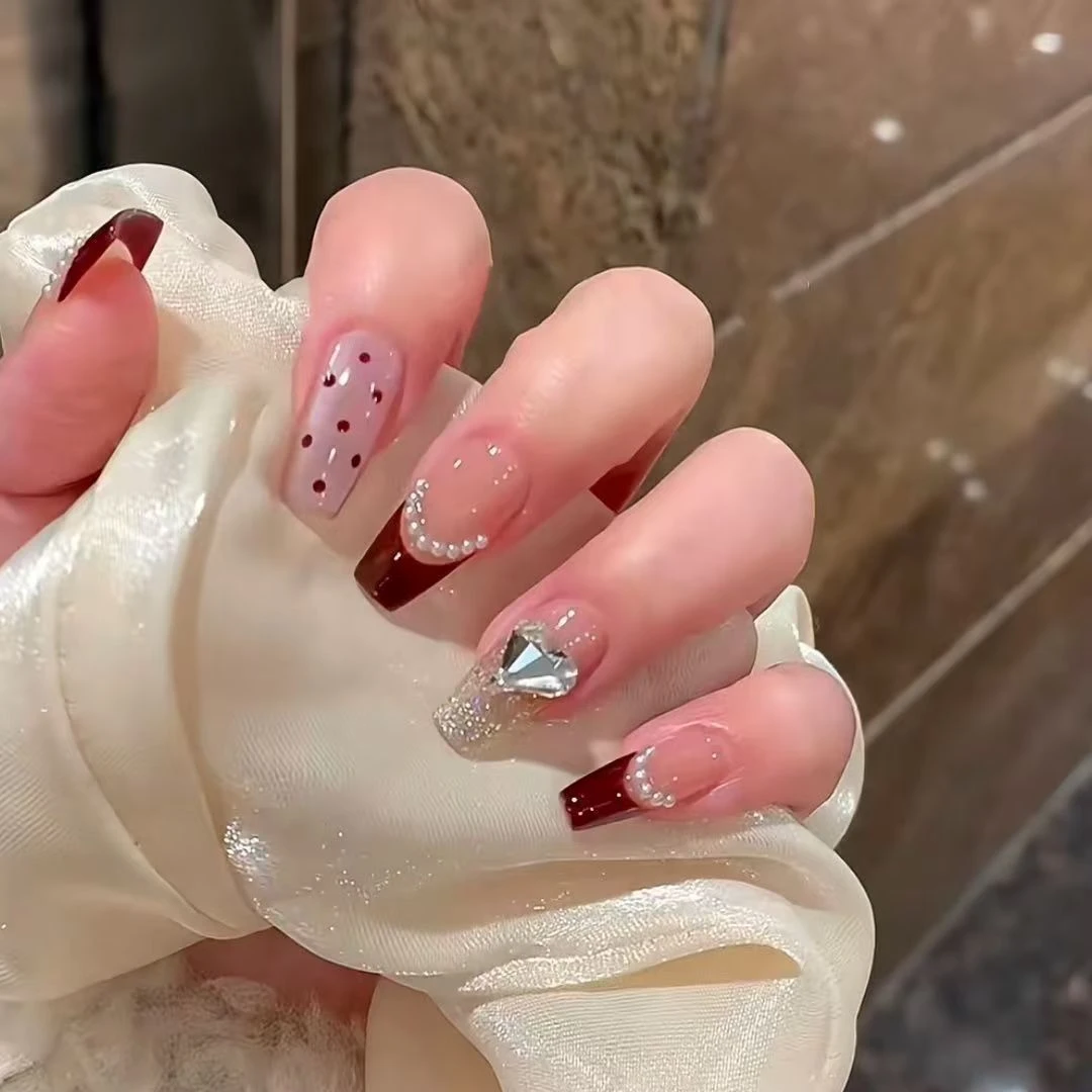 穿戴甲摩登少女显白百搭日常学生中梯波点猫眼甲片美甲贴143