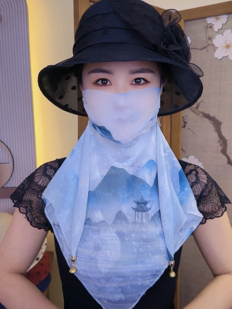 【防晒口罩】新款夏季防晒护颈 防紫外线面罩 透气遮脸丝巾