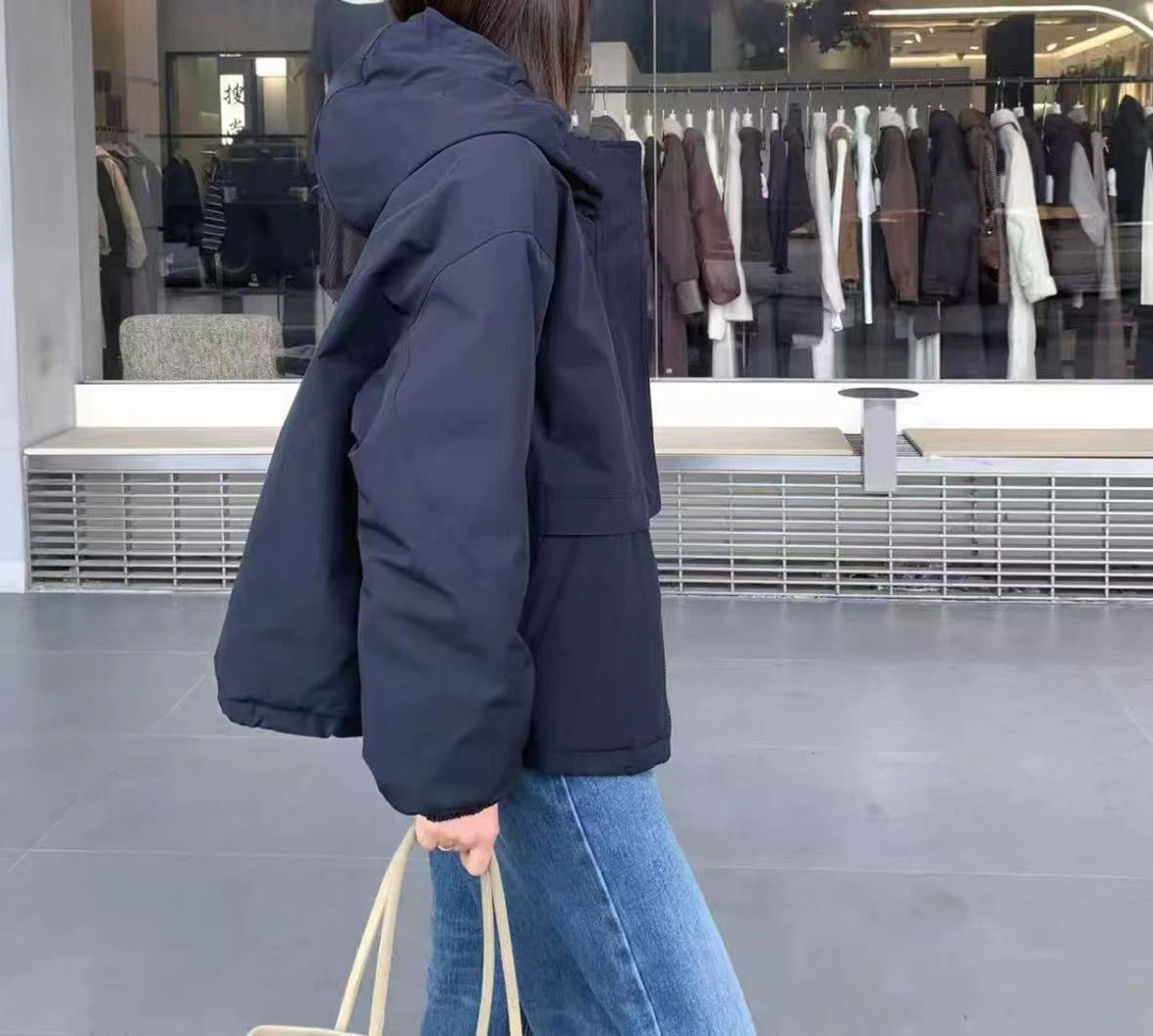 加绒款Y1250藏蓝中版连帽外套5753