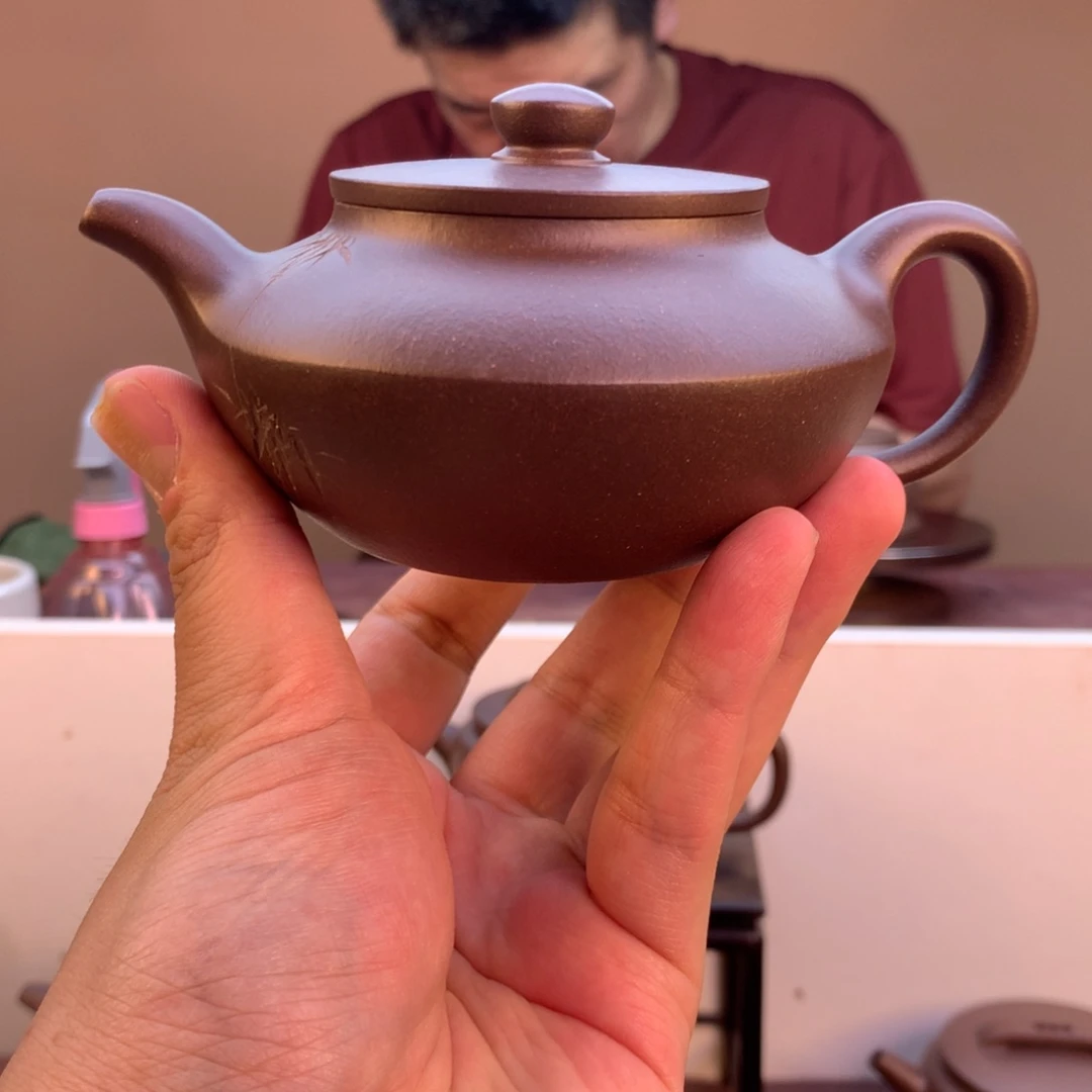 茶壶紫砂峰*少古汉扁 王仕平全手工 紫泥