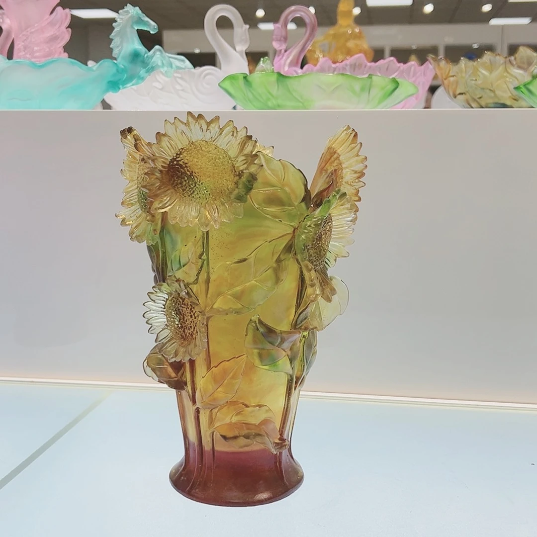 【闪购商品】手工艺品琉璃向日葵花瓶