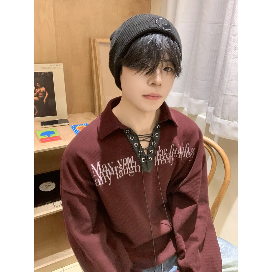 白口阳【高街美学】安哥拉红禁欲系卫衣情侣美式学院印花潮insTT577