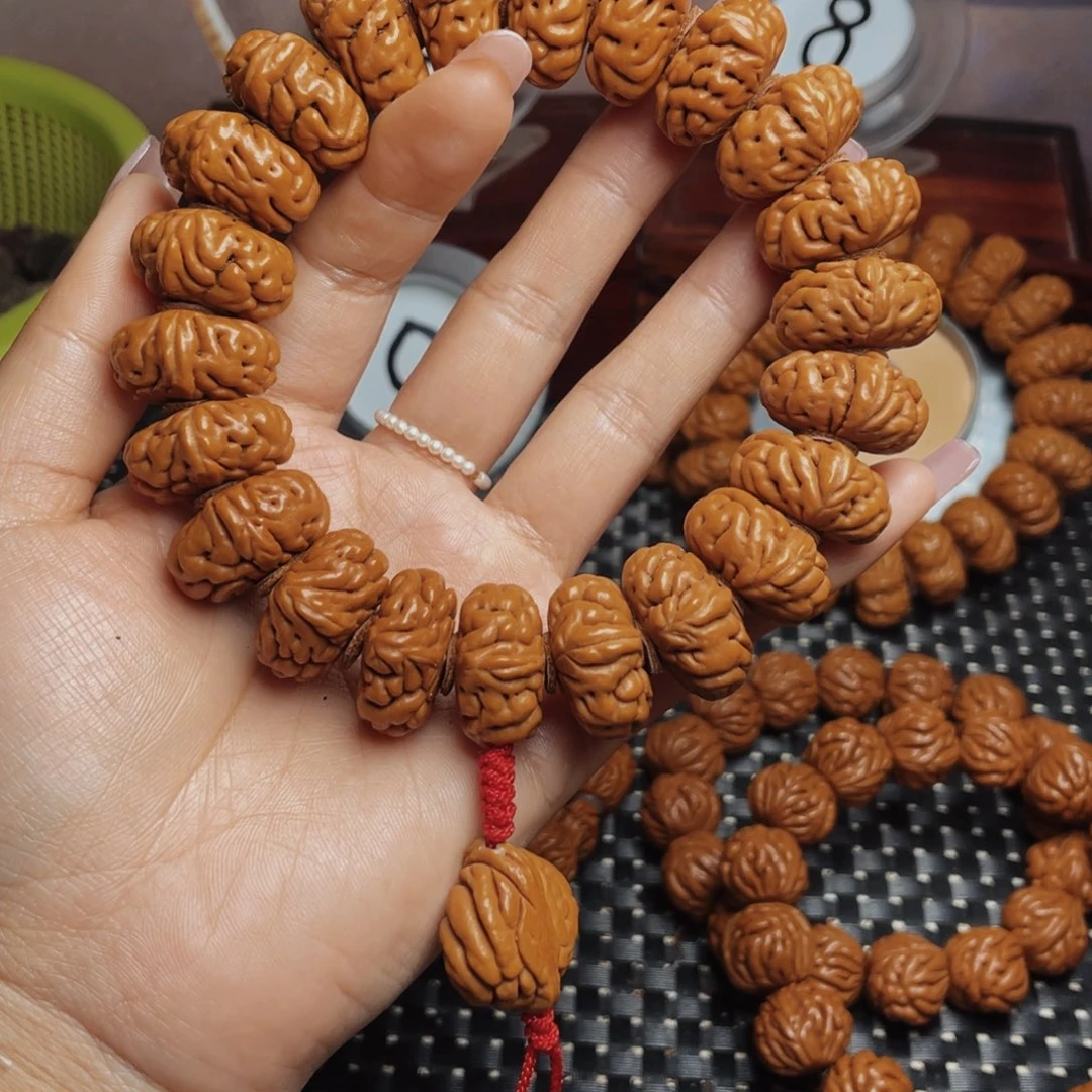 桃核手串随***阳秦岭龙纹桃核