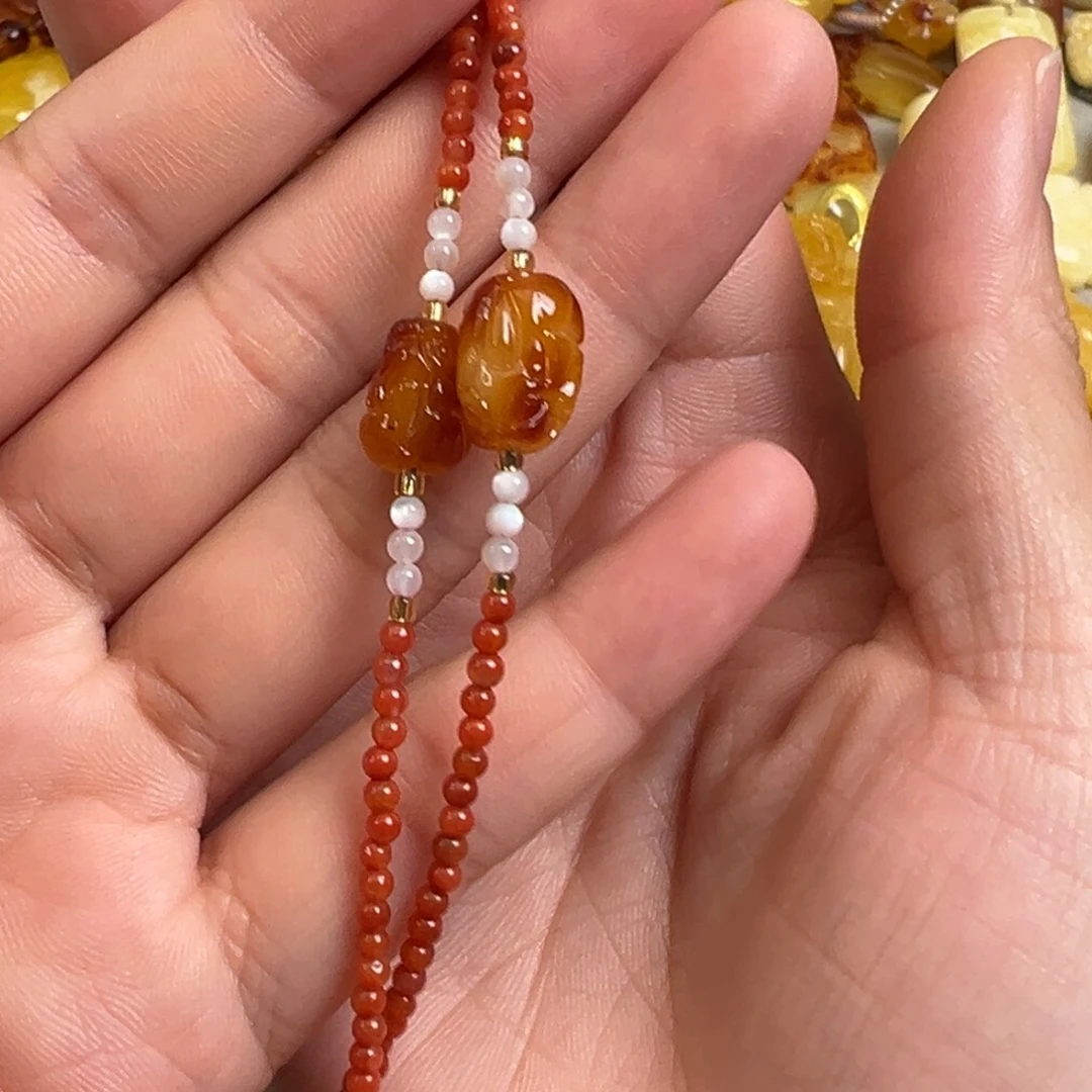 蜜蜡未镶嵌裸石多样性发一条