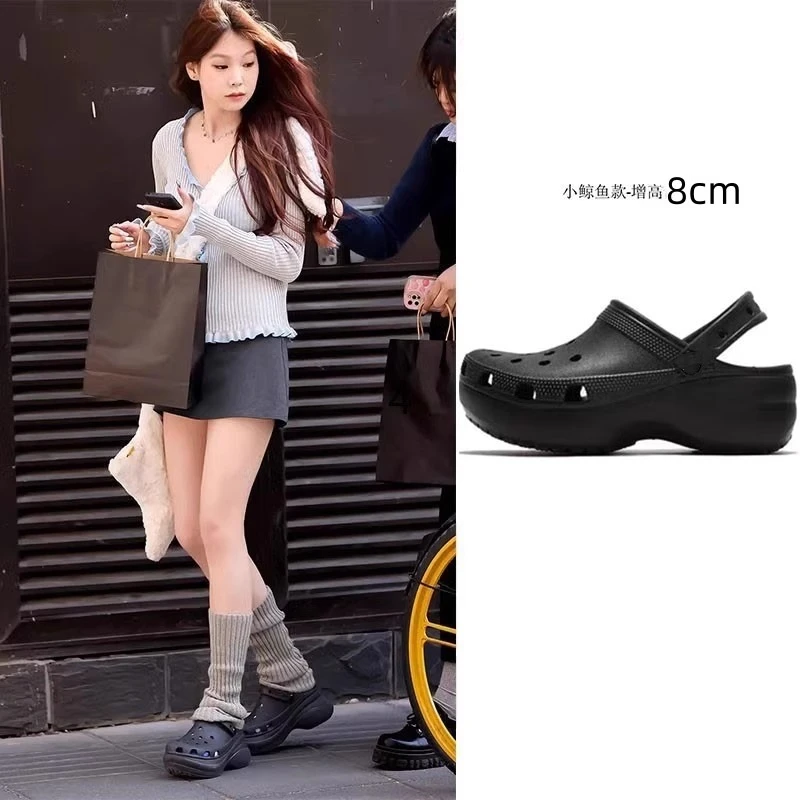 【官方正品】小鲸鱼洞洞鞋女款2025夏季新款爆款包头外穿懒人一脚