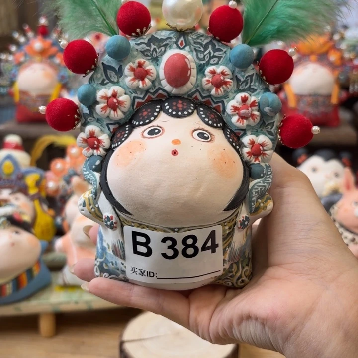摆件手捏陶艺摆件