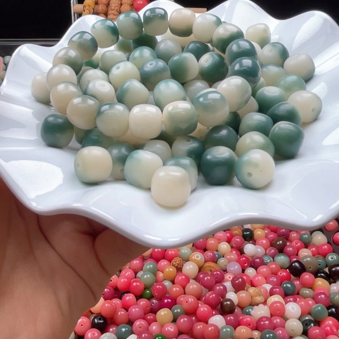 白玉菩提吊坠a12mm/50+5颗山水画