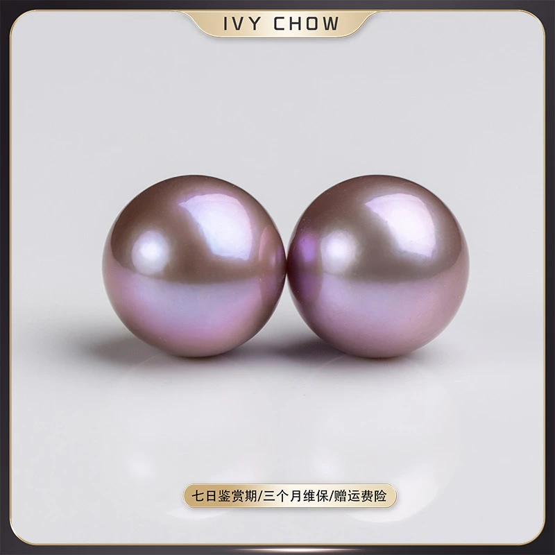 银s925经典款天然淡水爱迪生珍珠紫珠耳钉